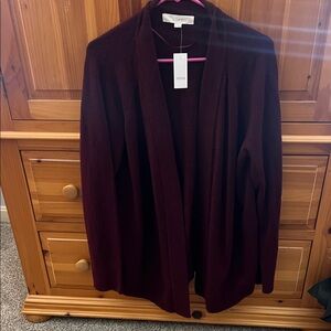 LOFT Women's Deep Burgundy Cardigan